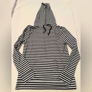 Old Navy Navy & White Striped Hooded Pullover